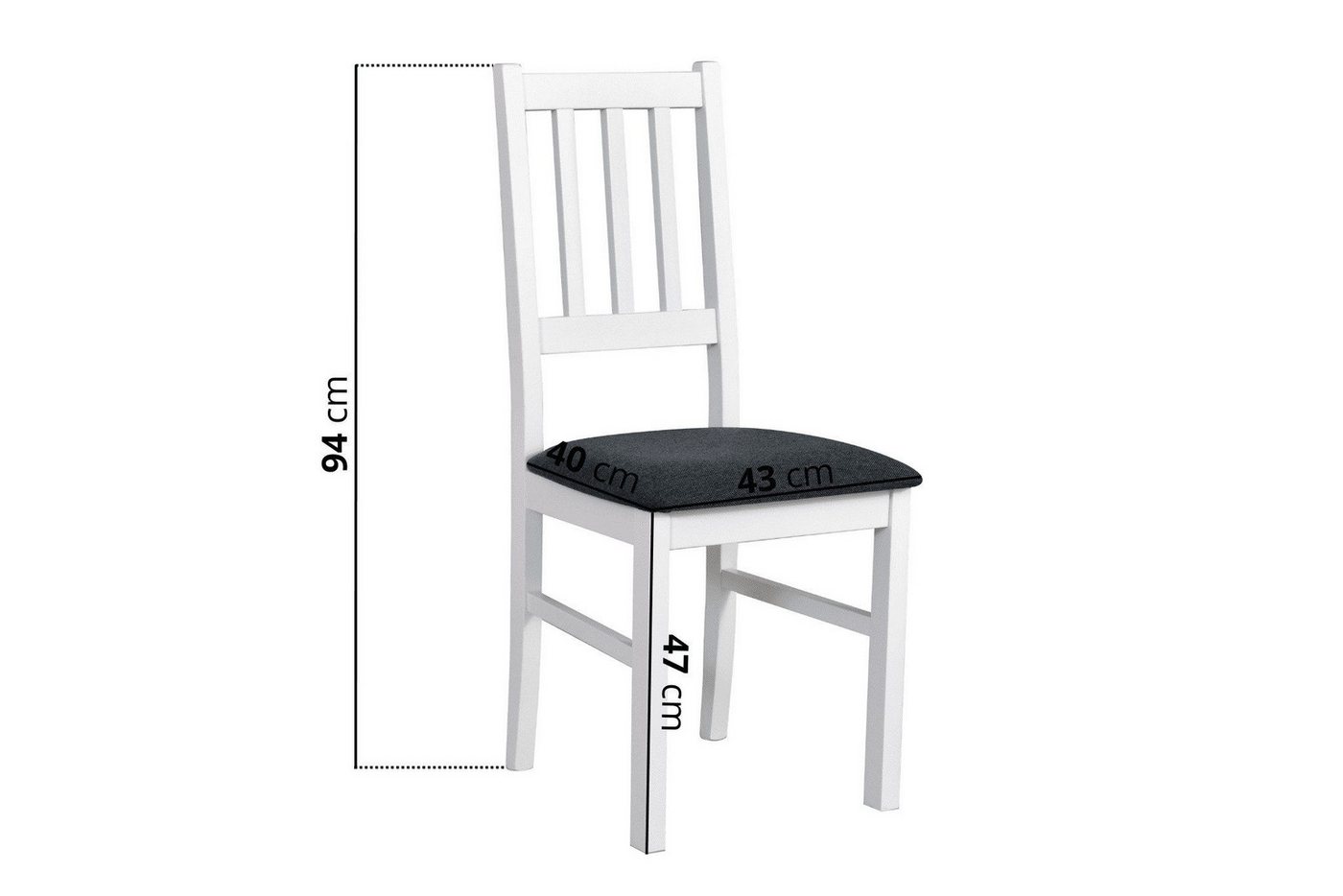 MOEBLO Stuhl BESO 04 (Polsterstühle, Holzstühle, Esszimmerstühle, Polsterstuhl aus Buchenholz für Esszimmer, Holzstuhl mit gepolstertem Sitz, 2 St), (BxHxT): 43 – Bild 5 von 5