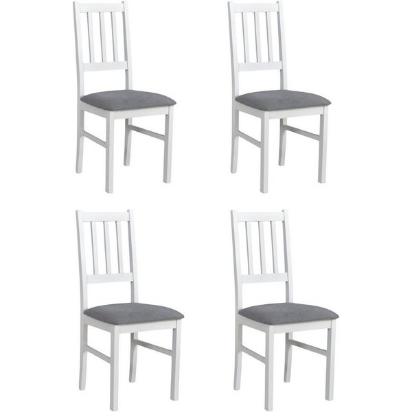 MOEBLO Stuhl BESO 04 (Polsterstühle, Holzstühle, Esszimmerstühle, Polsterstuhl aus Buchenholz für Esszimmer, Holzstuhl mit gepolstertem Sitz, 4 St), (BxHxT): 43