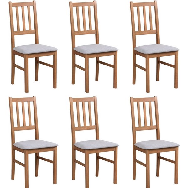 MOEBLO Stuhl BESO 04 (Polsterstühle, Holzstühle, Esszimmerstühle, Polsterstuhl aus Buchenholz für Esszimmer, Holzstuhl mit gepolstertem Sitz, 6 St), (BxHxT): 43