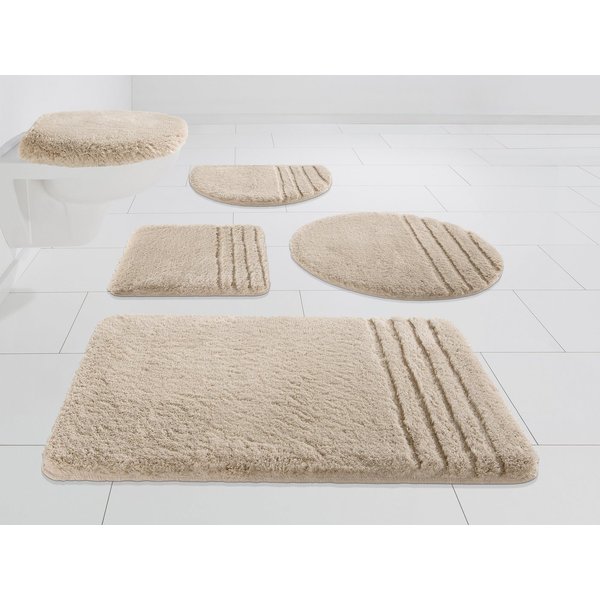 Möve Badematte Loft, Badvorleger, Badezimmer Teppich, Höhe 30 mm, rutschhemmend beschichtet, schnell trocknend, strapazierfähig, fußbodenheizungsgeeignet, Polya