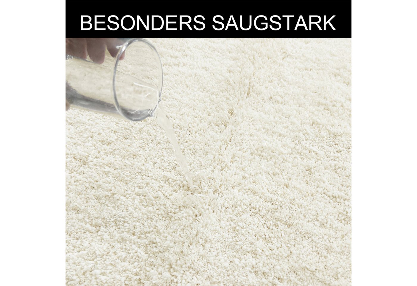 Möve Badematte Superwuschel, Badvorleger, Badezimmer Teppich, Höhe 40 mm, rutschhemmend beschichtet, schnell trocknend, strapazierfähig, fußbodenheizungsgeeigne – Bild 3 von 5
