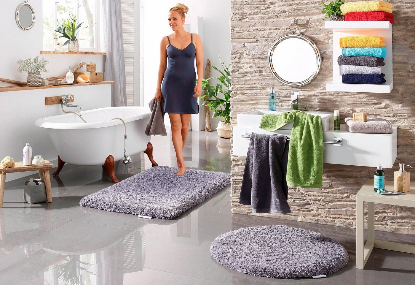 Möve Badematte Superwuschel, Badvorleger, Badezimmer Teppich, Höhe 40 mm, rutschhemmend beschichtet, schnell trocknend, strapazierfähig, fußbodenheizungsgeeigne – Bild 4 von 5