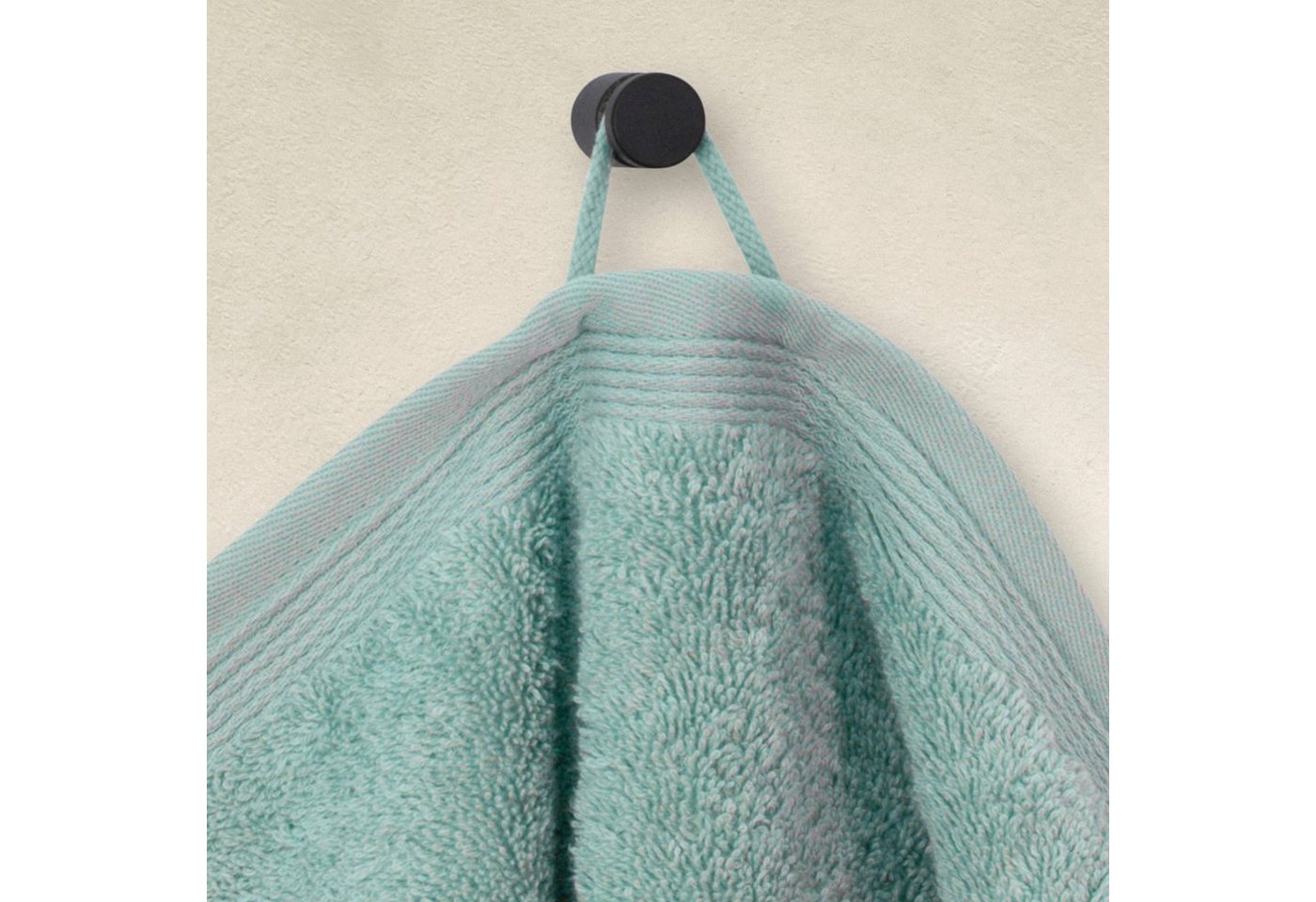Möve Handtücher Superwuschel, Walkfrottee (1-St), Handtuch mit Bordüre, 100% Premium Cotton Baumwolle, einfarbig, weich – Bild 2 von 5