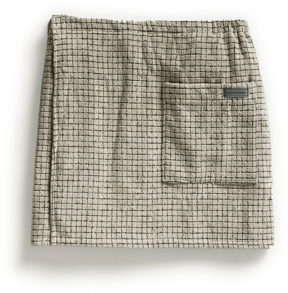 Möve Kilt Eden, ideal für Sauna & Spa, Kurzform, Walkfrottier, Knöpfe, edle Karo-Optik – Bild 3 von 5