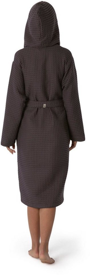 Möve Kimono Homewear, ideal für Sauna & Spa, Hotelbademantel, Morgenmantel, Kurzform, Piqué, Kimono-Kragen, Gürtel, Piquée-Oberfläche – Bild 4 von 5