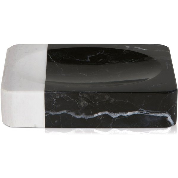 Möve Seifenschale Black & White, Breite: 9,5 cm, Marmor