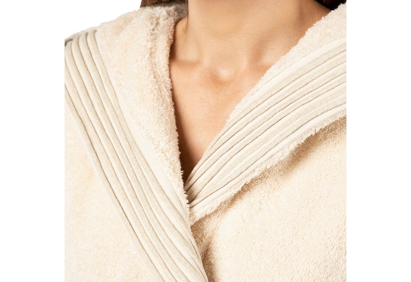 Möve Unisex-Bademantel Chenillebiesen, ideal für Sauna & Spa, Hotelbademantel, Morgenmantel, Langform, Walkfrottier – Bild 5 von 5