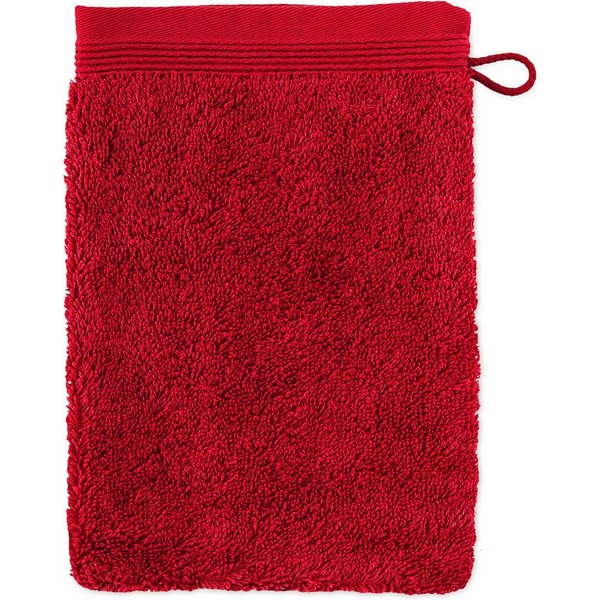 Möve Waschhandschuh Superwuschel 100% Premium Cotton Baumwolle, Walkfrottier (1-St), mit Biesenbordüre und praktischem Kordelaufhänger, einfarbig, weich