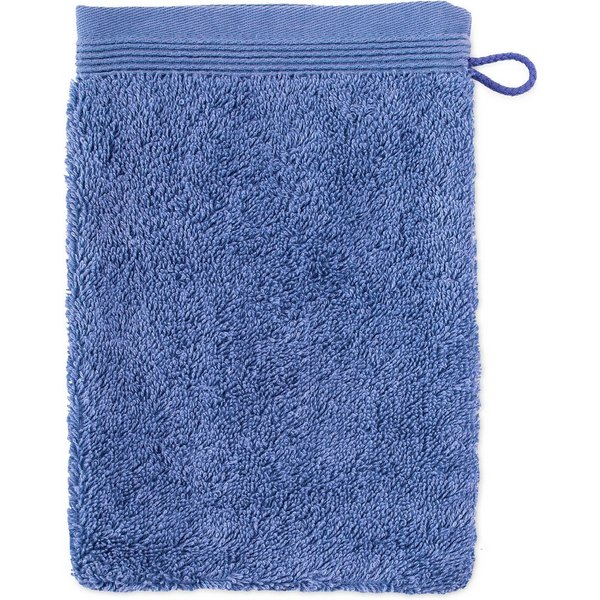 Möve Waschhandschuh Superwuschel 100% Premium Cotton Baumwolle, Walkfrottier (1-St), mit Biesenbordüre und praktischem Kordelaufhänger, einfarbig, weich