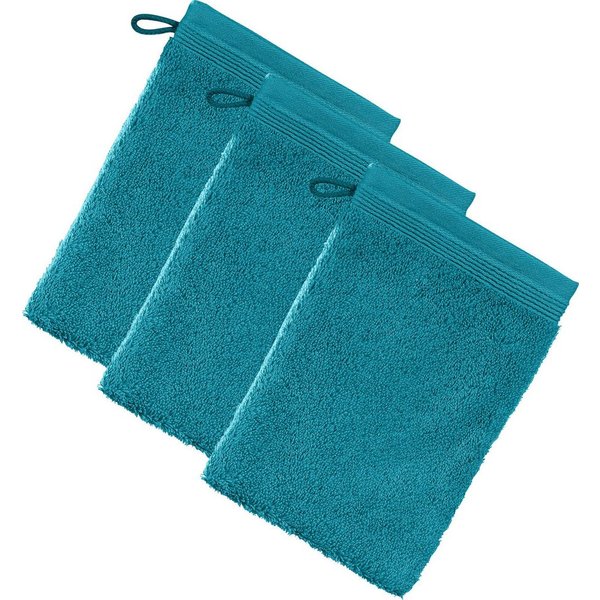 Möve Waschhandschuh Waschhandschuh "Superwuschel" 3er-Pack, Frottier, Walk-Frottier Uni