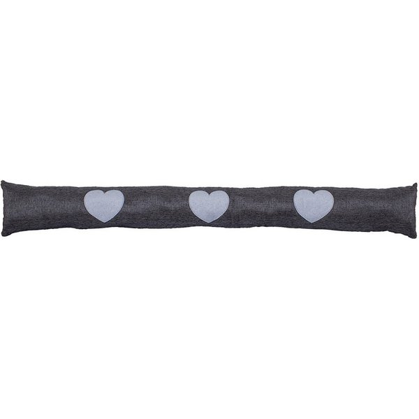 Mojawo Bodentürstopper Zugluftstopper Türvorleger Windstopper Herzen Anthrazit 90x12cm