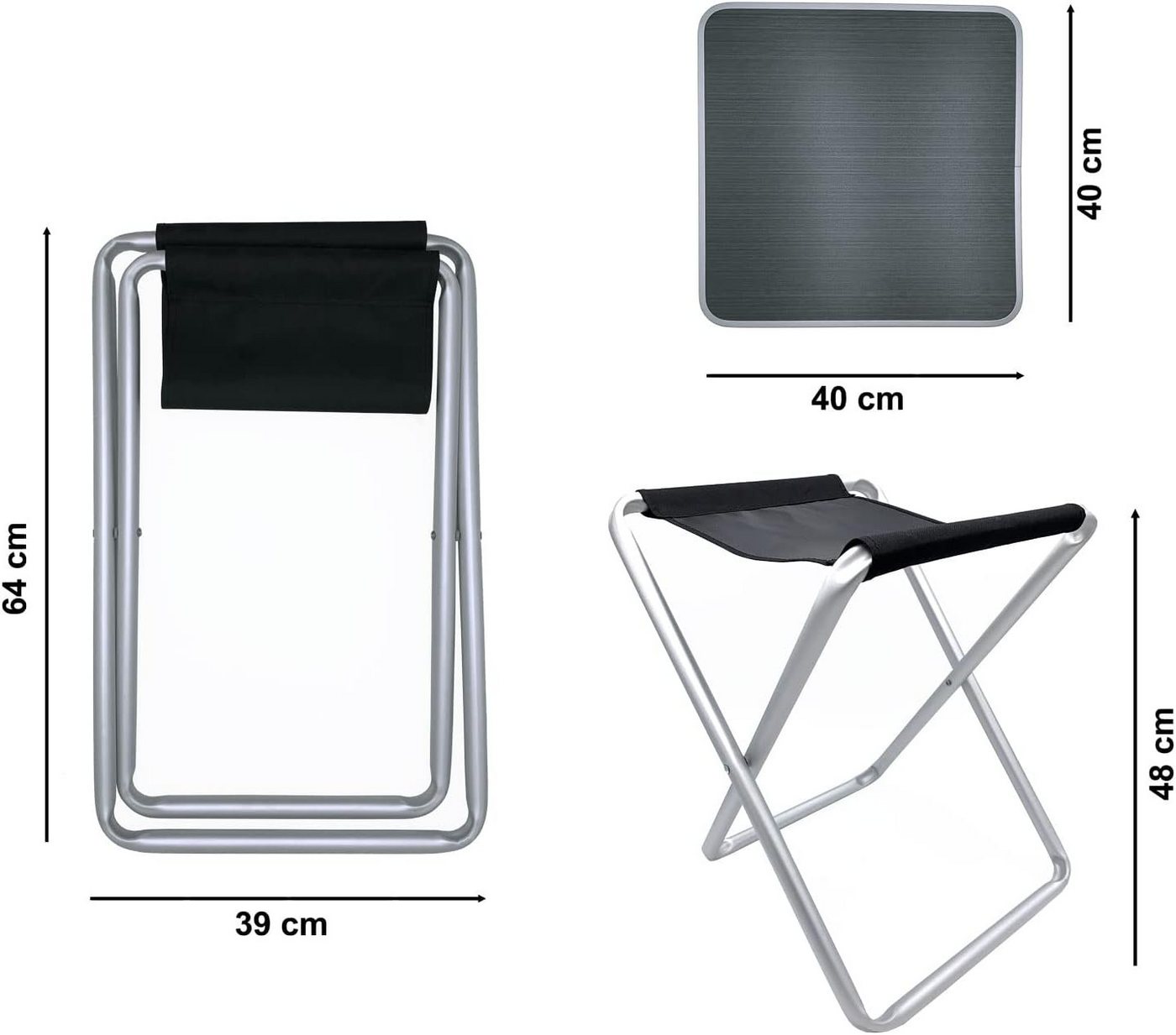 Mojawo Campingtisch 2in1 Campingtisch Campinghocker Campingstuhl klappbar Alu – Bild 2 von 2