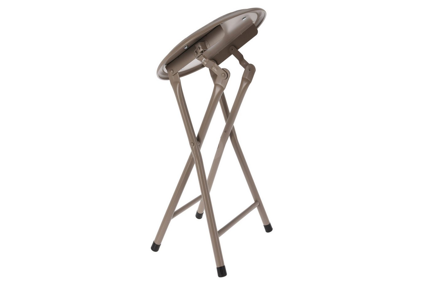 Mojawo Fußhocker Klapphocker Klappstuhl Küchenhocker Hocker Sitzhocker Beige Ø30cm – Bild 2 von 5