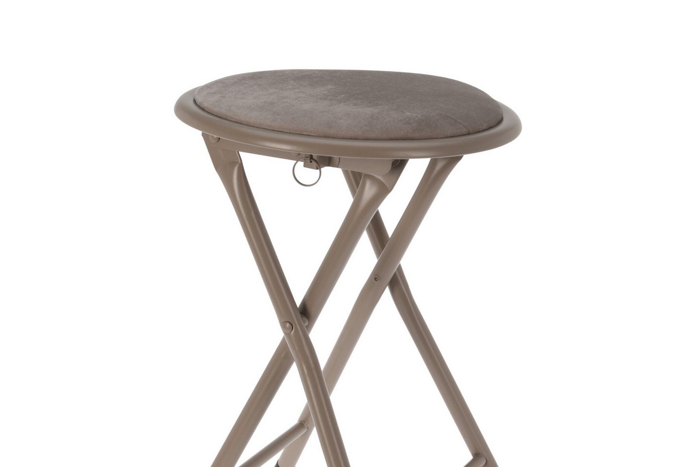 Mojawo Fußhocker Klapphocker Klappstuhl Küchenhocker Hocker Sitzhocker Beige Ø30cm – Bild 4 von 5