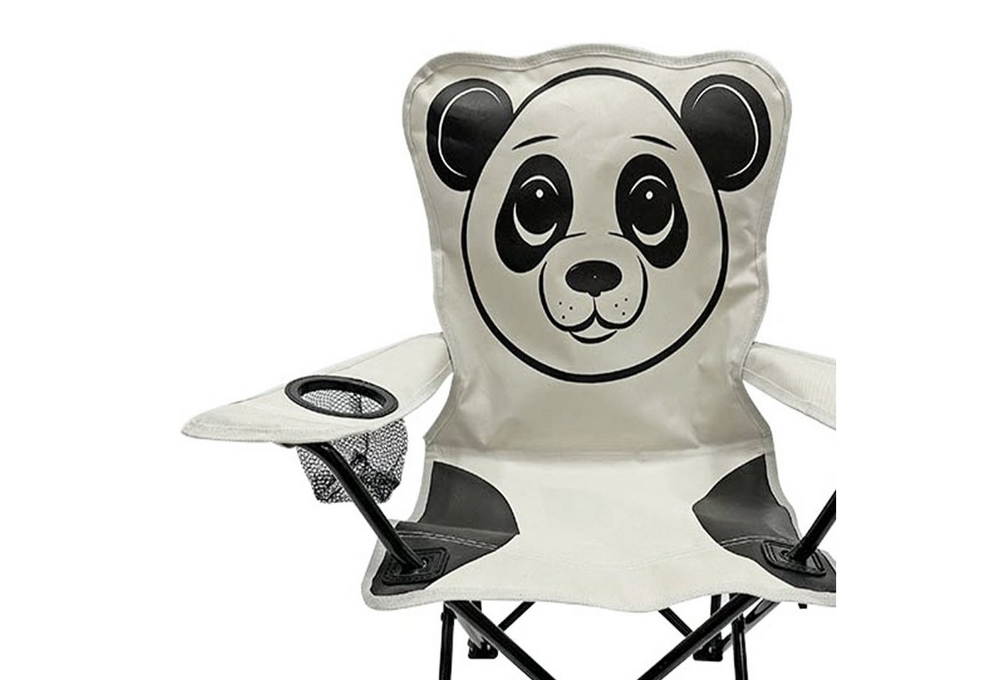 Mojawo Klappstuhl Kinder Anglersessel Hellgrau mit Getränkehalter und Tasche Motiv Panda – Bild 4 von 5
