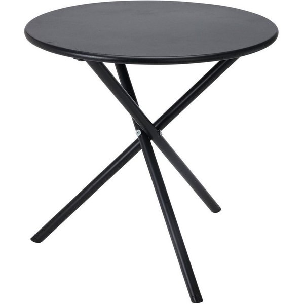 Mojawo Küchentisch Bistrotisch Balkontisch Beistelltisch rund Schwarz Stahl Ø48xH48cm