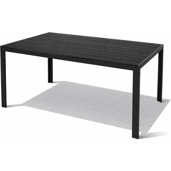 Mojawo Küchentisch Non-Wood Gartentisch Aluminium anthrazit / schwarz 160x90cm