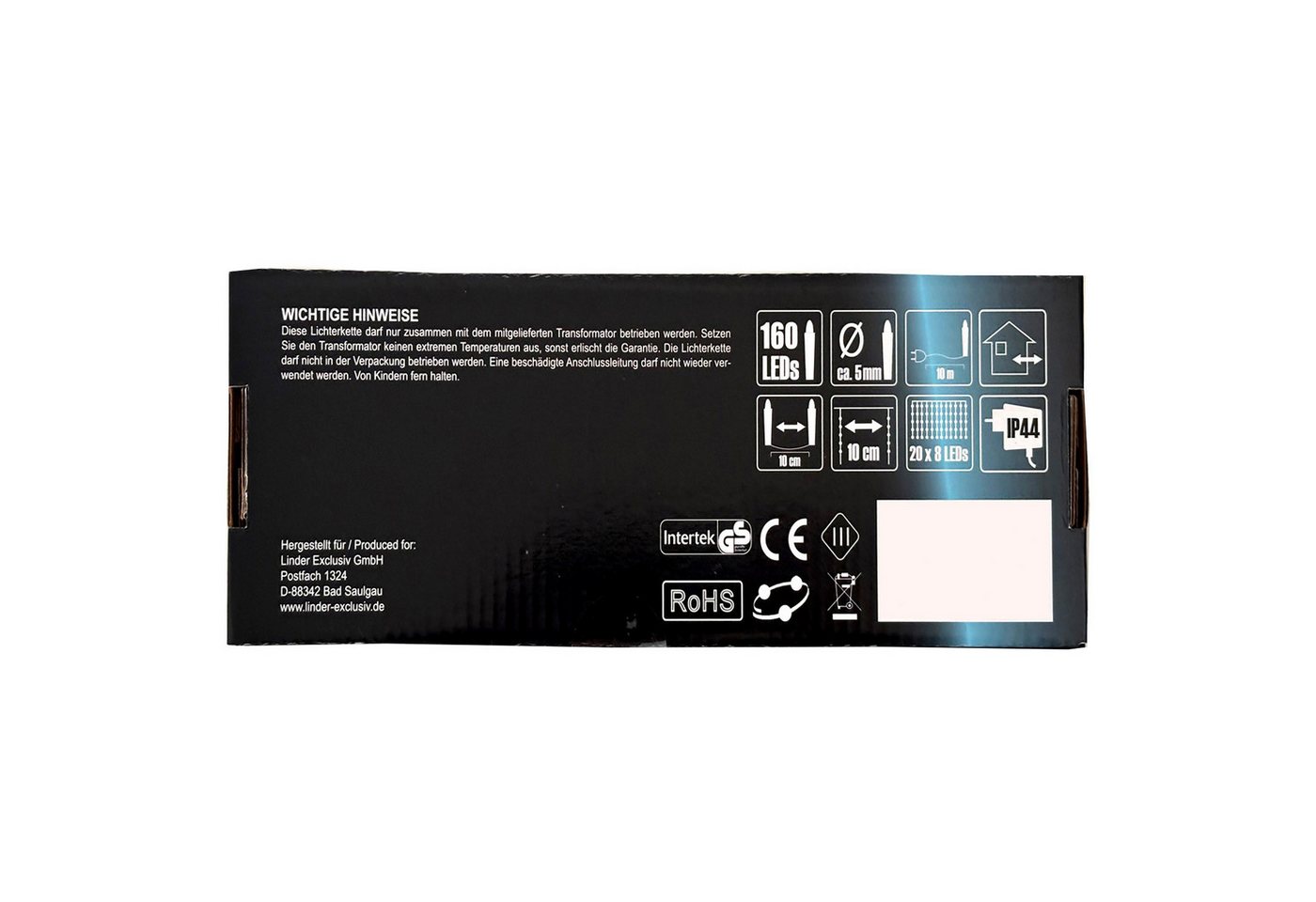 Mojawo Lichtervorhang 160er LED-Lichtervorhang Lichterkette Innen und Außen warmweiß – Bild 5 von 5