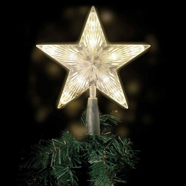 Mojawo Lichtervorhang LED Baumspitze Stern Weihnachtsbaumspitze 10 LEDs Batterie