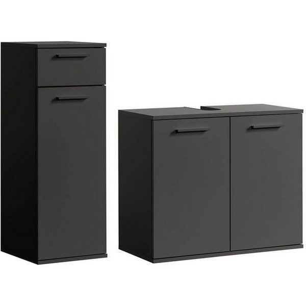 mokebo Badmöbel-Set Der Steuermann Waschbeckenunterschrank Badezimmerschrank Badschrank, (2-teilig), Made in Germany, Bad Waschbeckenschrank Badezimmermöbel Ant