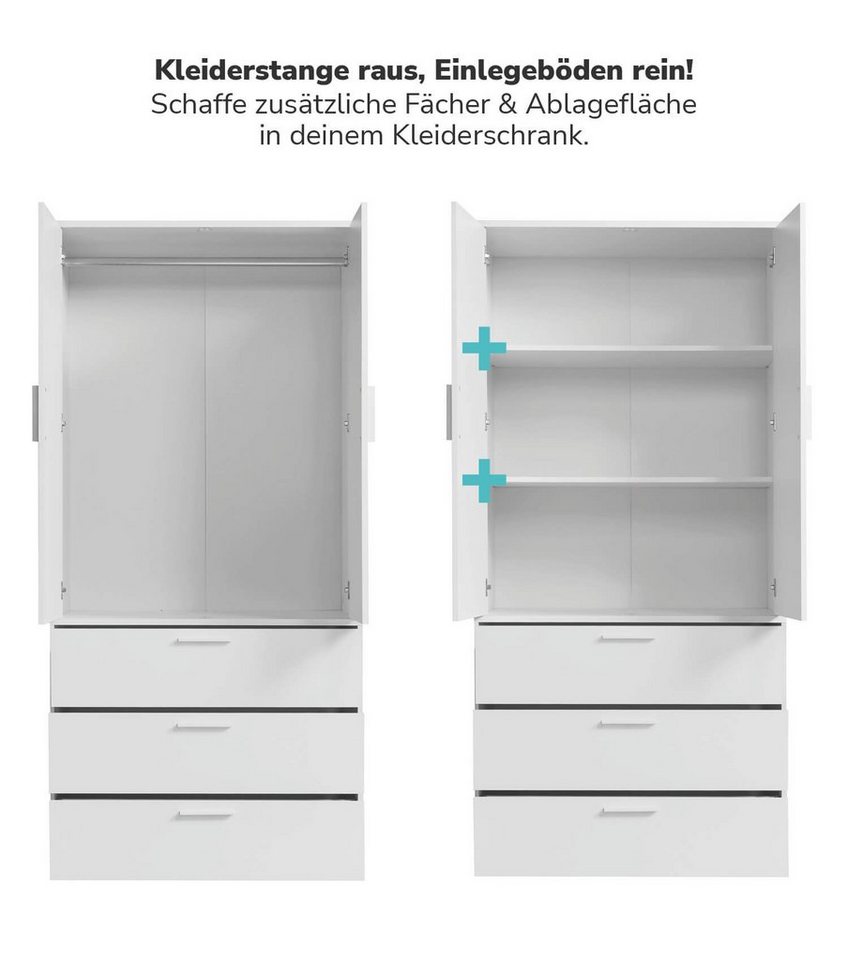 mokebo Einlegeboden Die Ableger (2er-Set), Böden für Kleiderschrank 'Der Grenzenlose' mit 90cm Breite in Weiß – Bild 4 von 5