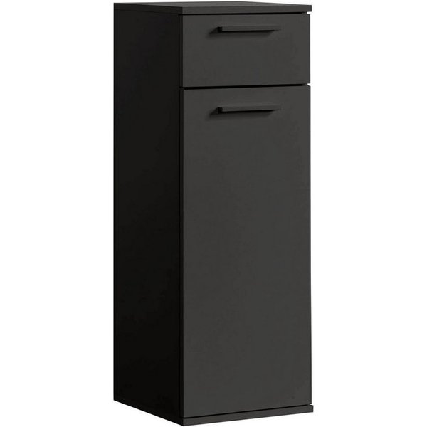 mokebo Midischrank Der Matrose (91x33x34 cm, mit Einlegeboden & Schublade) schmaler Badschrank, Badezimmerschrank in Anthrazit Schwarz