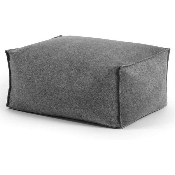 mokebo Pouf Cord Pouf 'Block' Hocker (aus Webstoff), Made in Germany, Sitz-Hocker, Bodenkissen, Fußhocker eckig Anthrazit