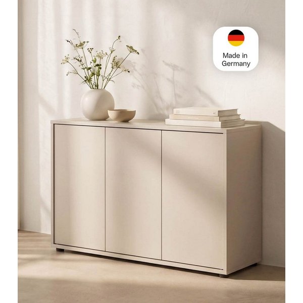 mokebo Sideboard 'Horizon' Holz Kommode Push-to-Open Türen Schrank (73x103 cm, mit Einlegeböden), Made in Germany, Kommode Beige, Beistellschrank, Anrichte in K