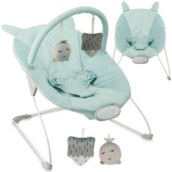 MoMi Babywippe GLOSSY, mit Vibration, Musik und Spielbogen