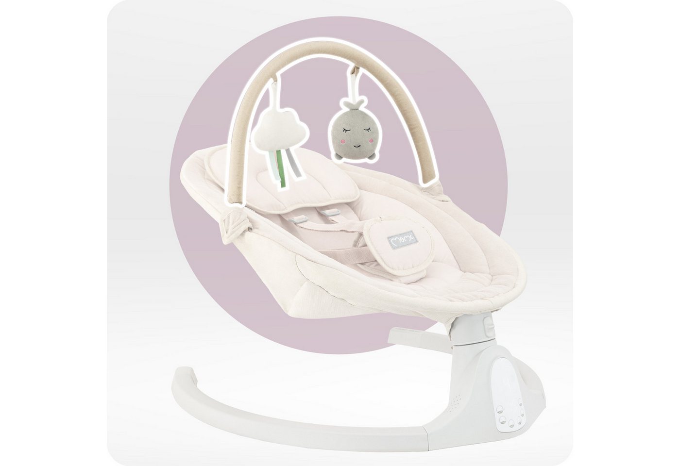 MoMi Babywippe Kenani, Elektrische Babywippe mit Bluetooth und Fernbedienung – Bild 4 von 5