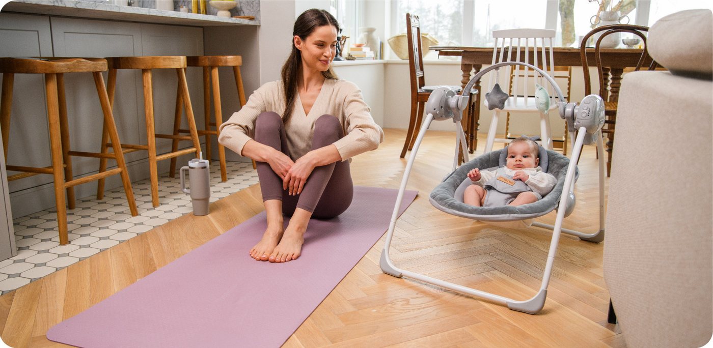MoMi Babywippe Liss, elektrisch mit 5 Stufen, Timer und 6 Melodien – Bild 2 von 5