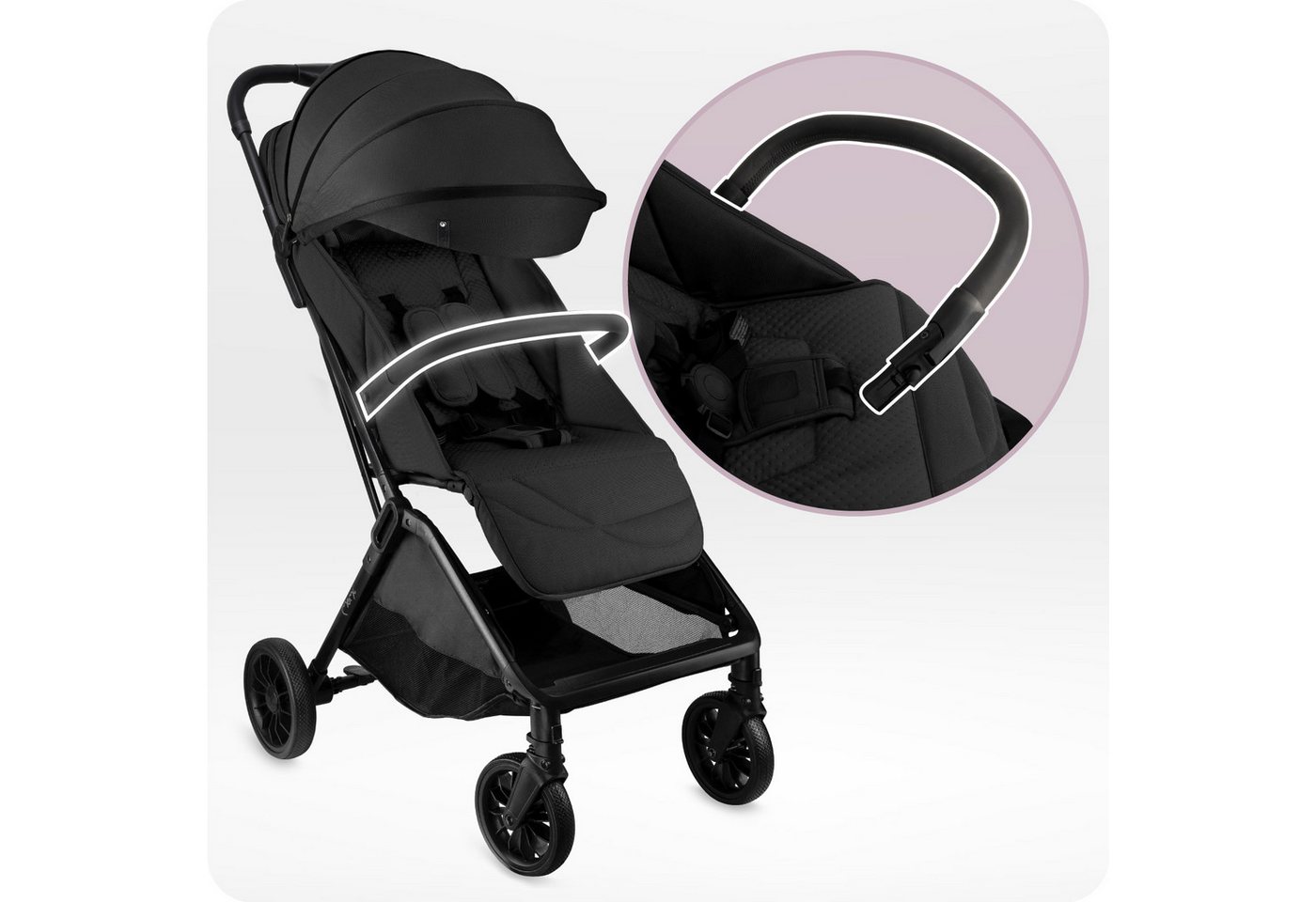 MoMi Kinder-Buggy Andrea, Automatik-Faltsystem & Zubehörpaket inkl. Regenschutz – Bild 4 von 5