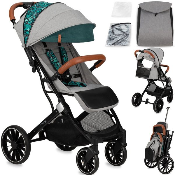 MoMi Kinder-Buggy Estelle Dakar, Einhand-Faltsystem mit Trolley-Funktion & 4-Rad-Federung