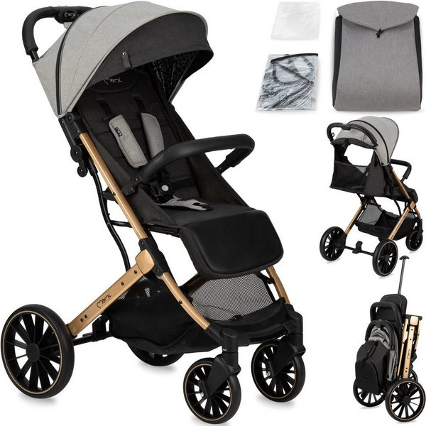 MoMi Kinder-Buggy Estelle Dakar, Einhand-Faltsystem mit Trolley-Funktion & 4-Rad-Federung