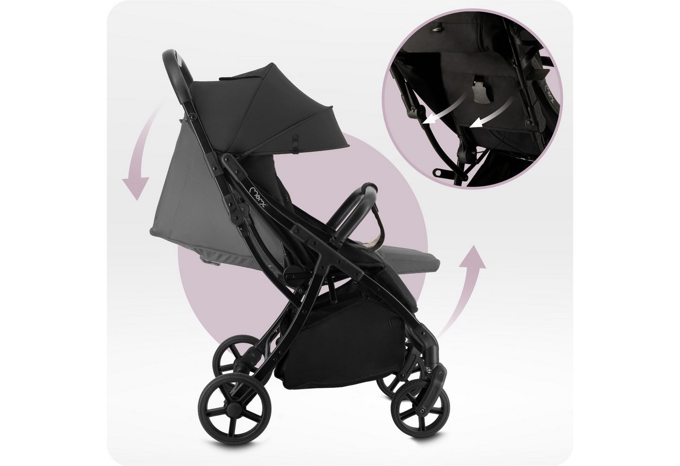 MoMi Kinder-Buggy Paola, Automatisch faltbar & vollgefedert bis 22 kg – Bild 5 von 5