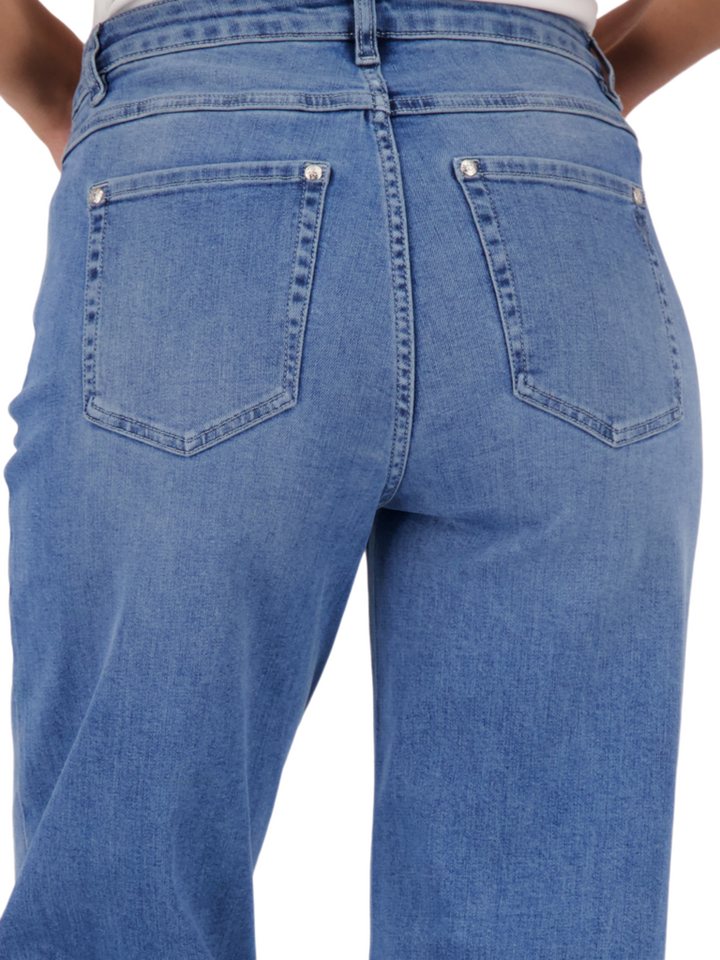 Monari 5-Pocket-Jeans blau,Casual,Baumwolle,Unifarben,Wide Leg – Bild 4 von 5