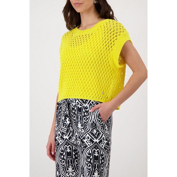 Monari Kurzarmpullover aus Ajourstrick