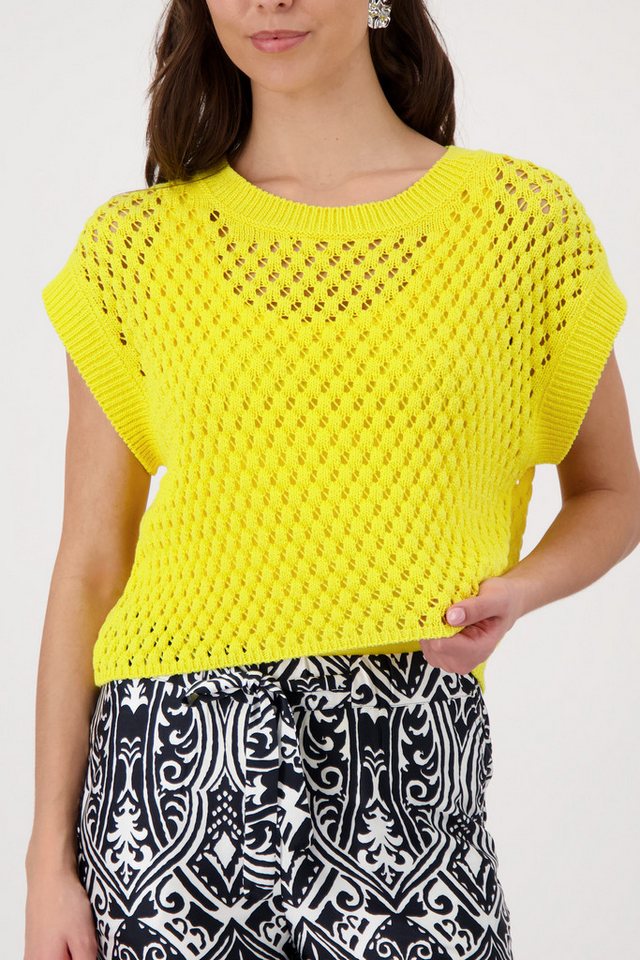 Monari Kurzarmpullover aus Ajourstrick – Bild 2 von 5