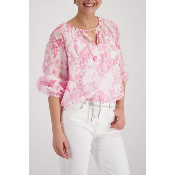 Monari Langarmbluse Bluse Blumendruck allover Regular fit mit Blumenmuster