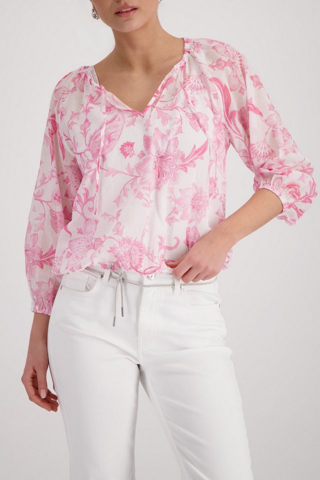 Monari Langarmbluse Bluse Blumendruck allover Regular fit mit Blumenmuster – Bild 4 von 5