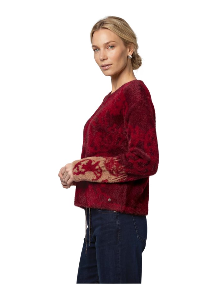 Monari Langarmshirt Casual,Polyamid,Paisley,Rundhals,Langarm,Regular Fit – Bild 4 von 5