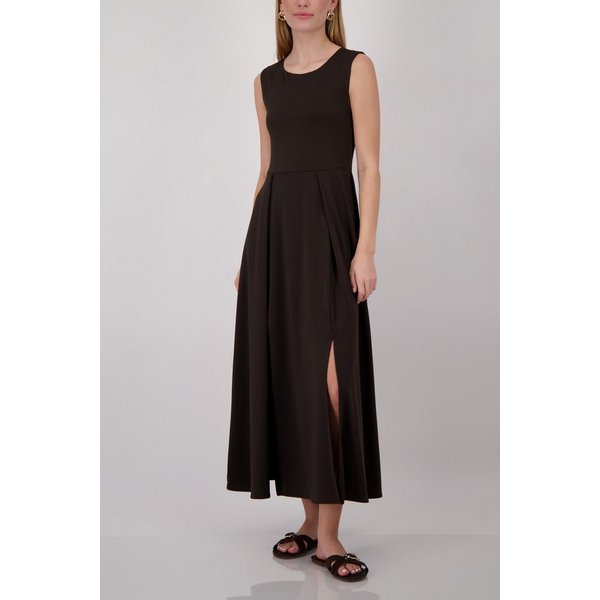 Monari Maxikleid Kleid uni Regular fit mit Schlitzen