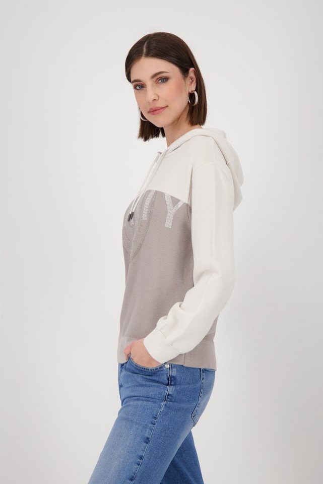 Monari Rundhalspullover Im trendigen Colorblock-Design und funkelnden Strasssteinen – Bild 3 von 5