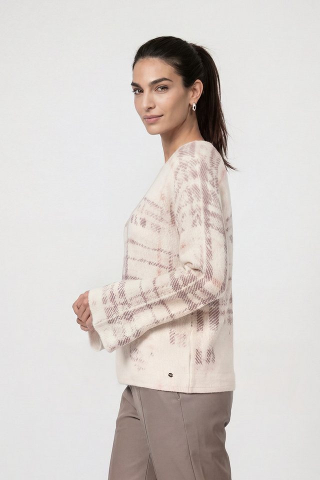 Monari Rundhalspullover Pullover Karodruck Regular fit mit Rundhalsausschnitt – Bild 2 von 5