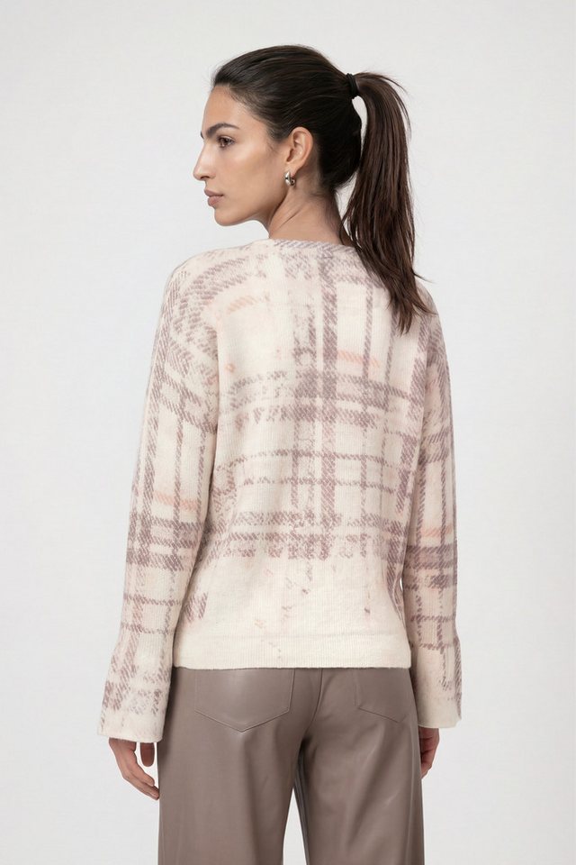 Monari Rundhalspullover Pullover Karodruck Regular fit mit Rundhalsausschnitt – Bild 3 von 5