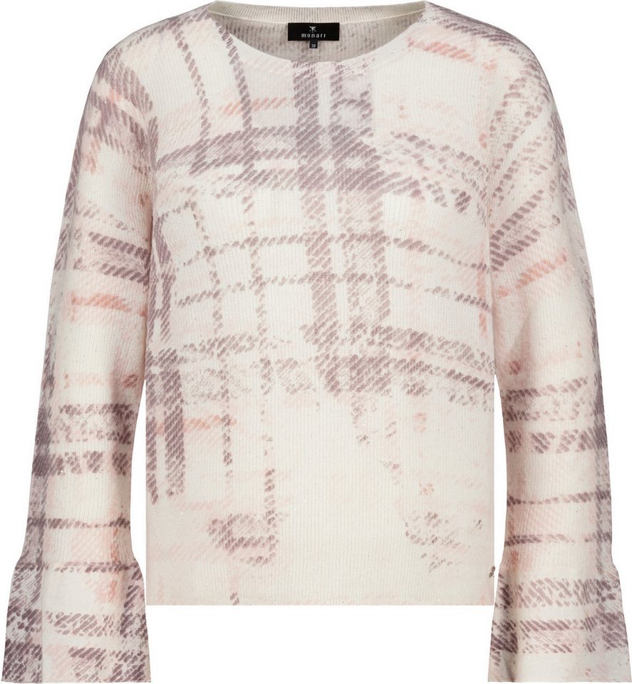 Monari Rundhalspullover Pullover Karodruck Regular fit mit Rundhalsausschnitt – Bild 5 von 5