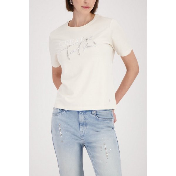 Monari Rundhalsshirt mit Glitzersteinchen