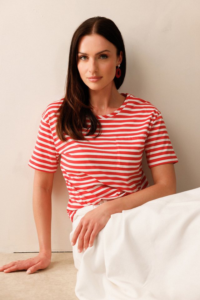 Monari Rundhalsshirt mit Streifen – Bild 4 von 5