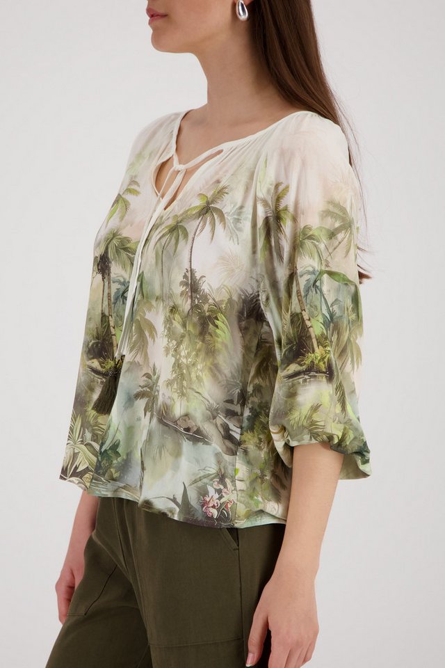 Monari Schlupfbluse Bluse Tropical Allover Regular fit mit tropischem Print – Bild 3 von 5