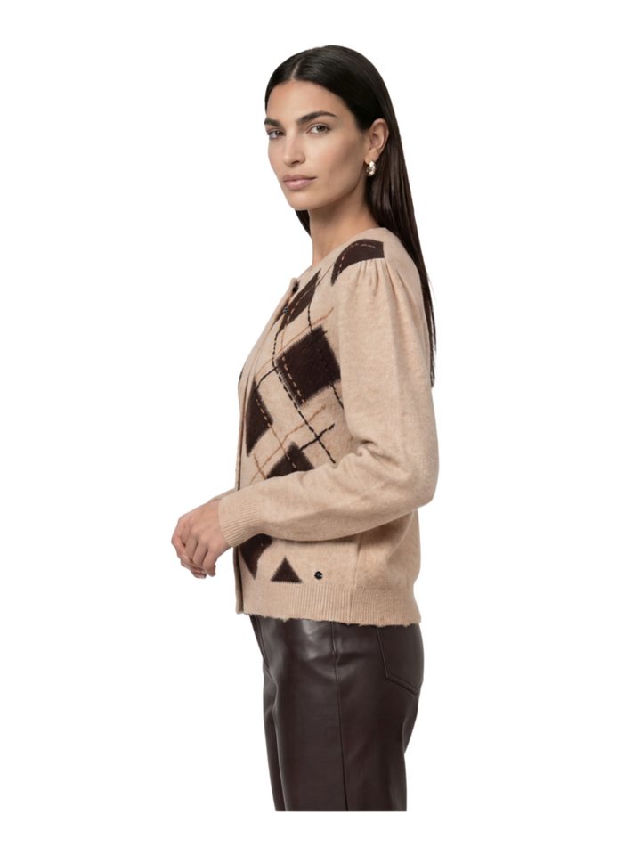 Monari Strickjacke Casual,Polyacryl,Gemustert,Rundhals,Langarm,Regular Fit – Bild 4 von 5